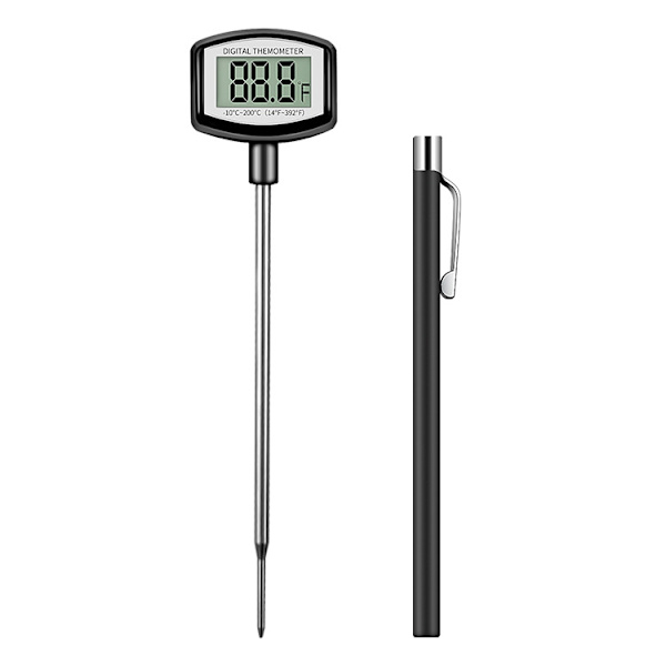 Stor LCD-kötttermometer - 5,3 tum superlång sond - Digita
