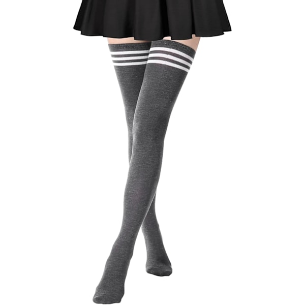 Ekstra lange sokker til kvinder Over Knee Socks Over The Knee Strømper Lange Stribede Sokker C