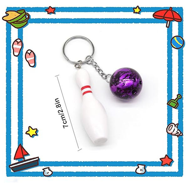 Olympisk Minde-4 Stykker Mini Bowling Kegle Nøglering, Sports Nøglering, Håndtaske Nøglering Hængende Ornam