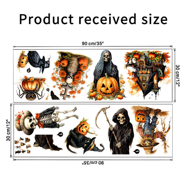 2024 Halloween-kurpitsan aaveen linna korppilinnun pelätin seinätarra P