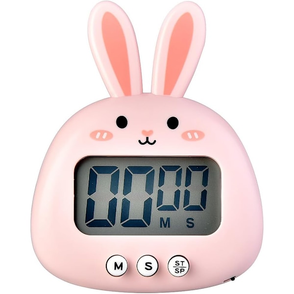 Cute Rabbit Kitchen Timer LED Magnetic Cartoon Digital Cooking Timer Suitable for Kitchen,