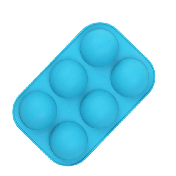 4 stk. Blå Halvcirkel Silikonforme, Is/Chokolade/Geléforme