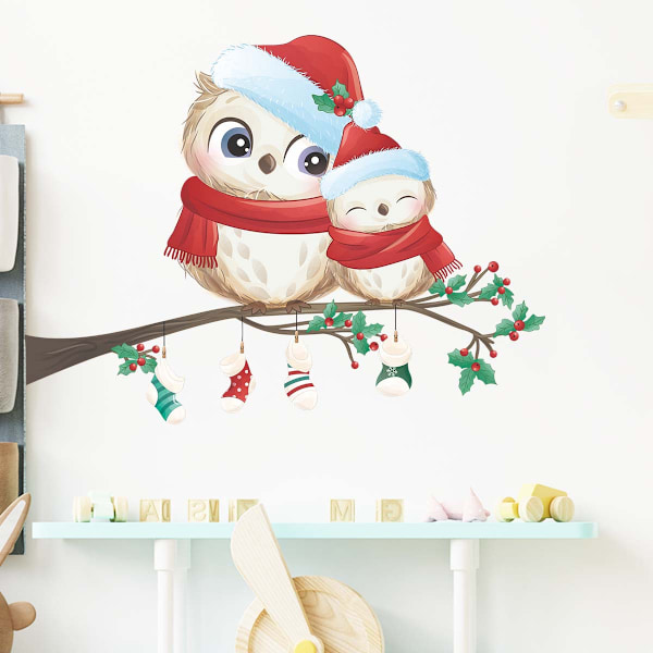 （35 x 60 cm）Julväggdekal Julsnögubbe Julstrumpa, Julgran Juldekoration för Hemmet a L