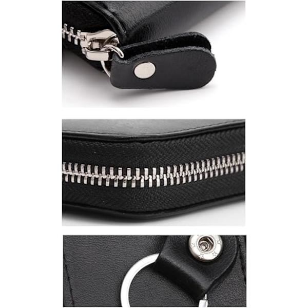 (Svart) nyckel fodral läder nyckel fodral för män kohud nyckel fodral-Genera black