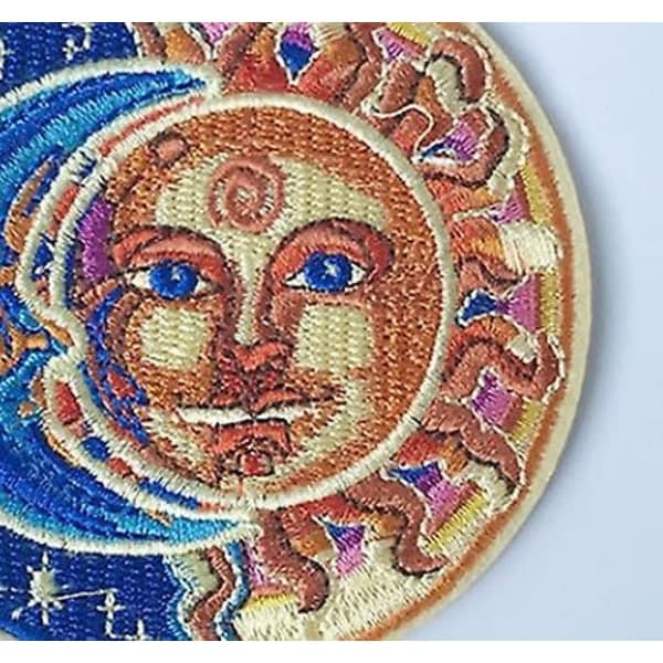 Patch broderad applikation sol måne och stjärnor patch - strykjärn på