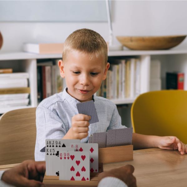 Standardstora spelkortshållare i massivt ekträ - 2-pack