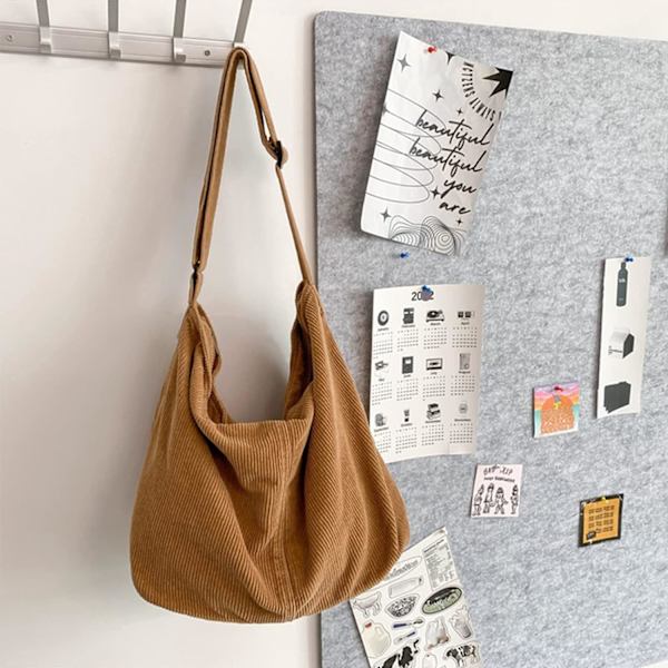Brun Tote Bag Unisex Casual Handväska Stor Handväska Handväska Mode