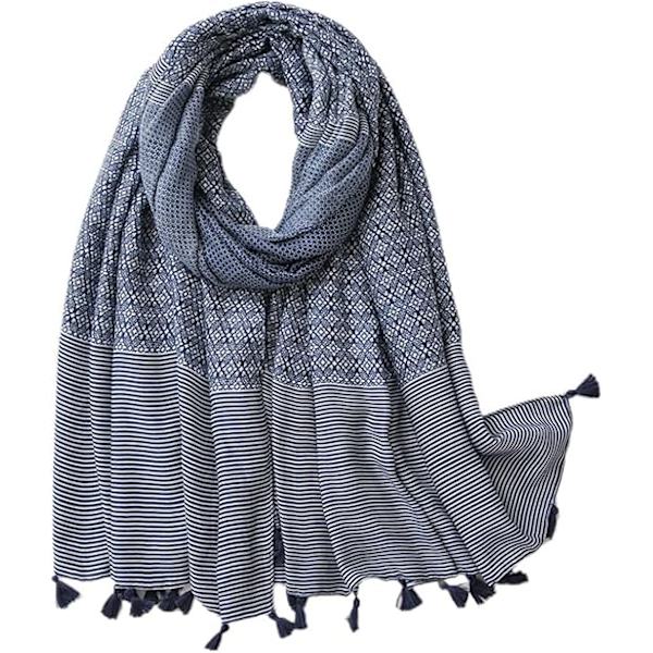 Elegantti Huivi Naisille - Vintage Sininen Pehmeä Talvi Värikäs Lämmin Huivi Hieno Lahja