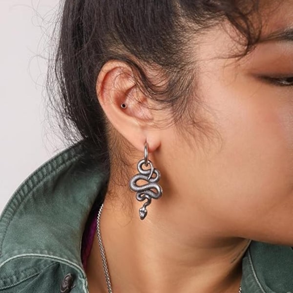 Gotiske Punk Slange Ørepynt, Slange Ørepynt for Kvinner, Gotiske Ørepynt, Goth Ørepynt, Halloween Ørepynt, Kostyme J