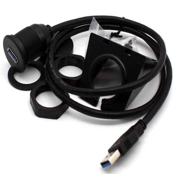 Vandafvisende USB 3.0 Forlængerkabel med enkelt port til bil, båd og motorcykel instrumentbræt data