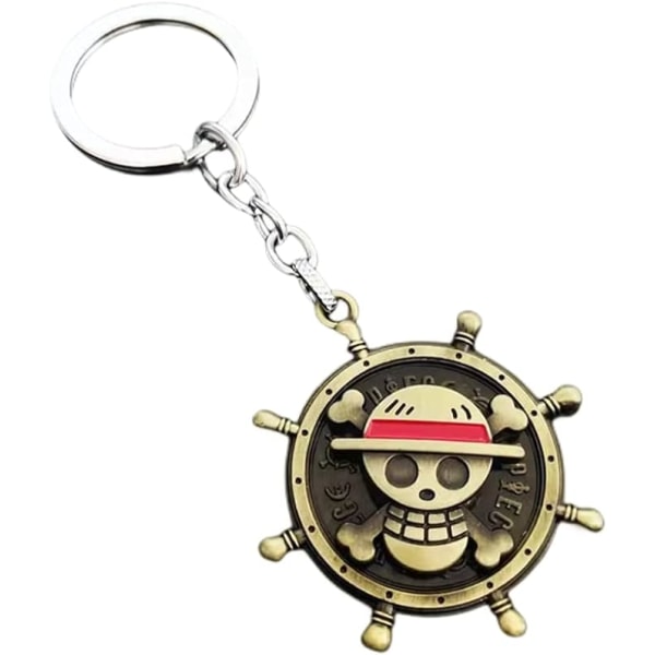Anime Luffy One Piece Nyckelring Piratskalle Roterande Nyckelring, Bro J