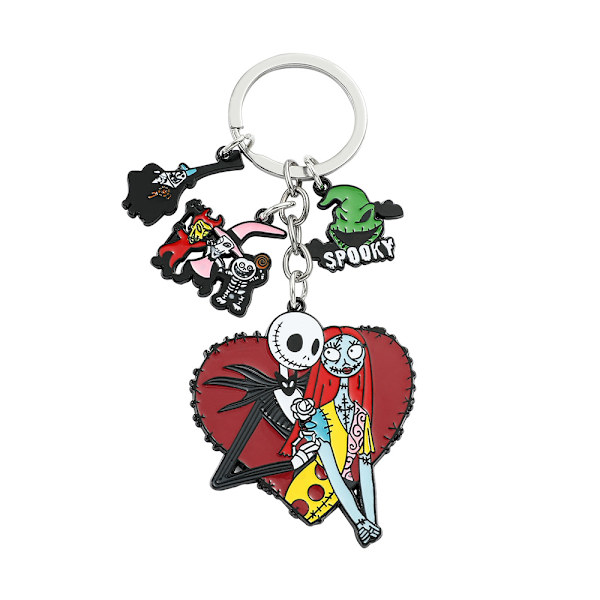 The Nightmare Before Christmas nøglering, Jack Skellington horror nøglering, gave til kvinder, rød G