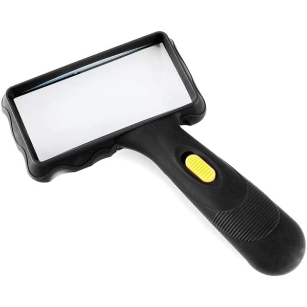 Hand-held Rectangular Magnifying Glass, LED Light Magnifier, 2X Reading Mag