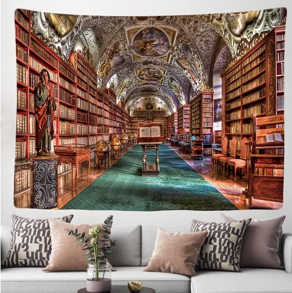 Dekorativ väggbonad sovrum - Bokhylla Böcker Skåp Bibliotek