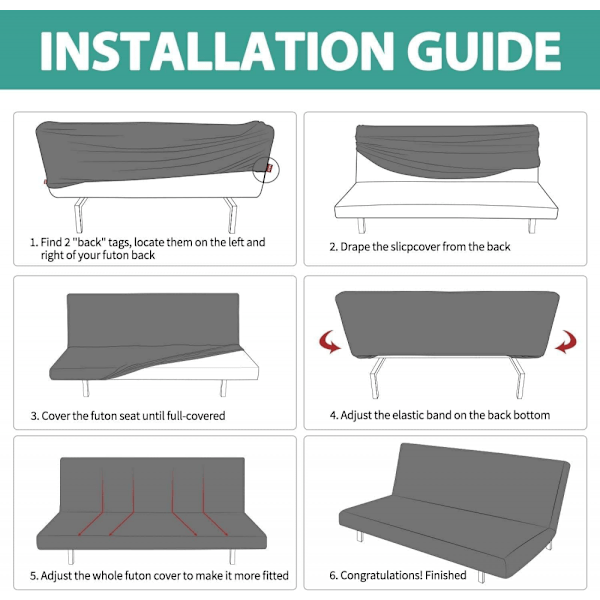 Armlös soffa sängöverdrag (mörkblå) stretch futonöverdrag sofföverdrag soffa futon möbler pro