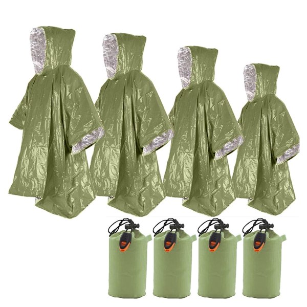 4x Nødsituasjonstermisk Vanntett Sovepose Camping Overlevelses Bivvy Sack 100x120cm