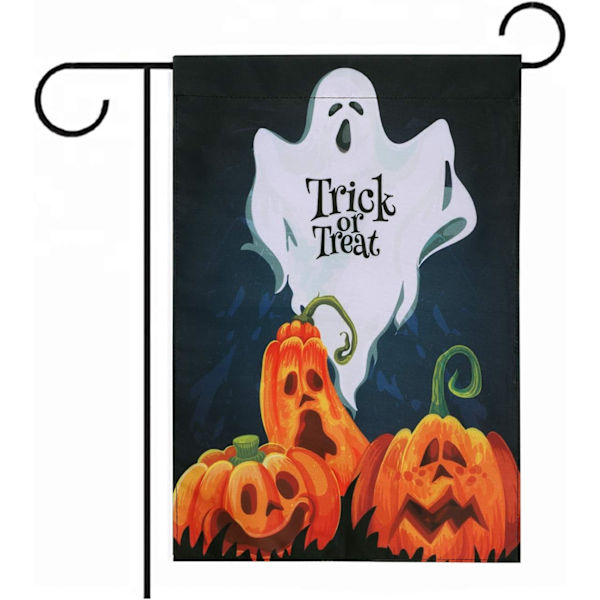Halloween Polyester Dubbelsidig Hängande Flagga Lämplig för Halloween, Jul, Fest, Utomhus Gard