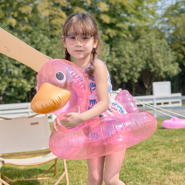 (Pink transparent duck seat) baby buoy, swimming pool buoy, baby