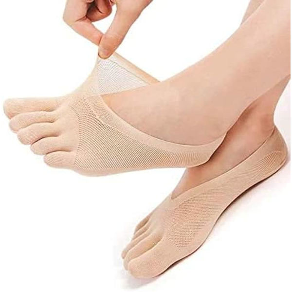 Tåstrumpor Mikrofiber No Show Liner Fem Tå Andningsbara Strumpor med