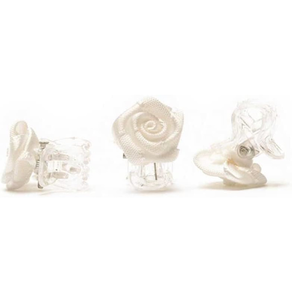 10 st, Hårclips Dekorerade med Rosor, Vita Blomster Barrettes, Eleganta Hårclips, Kvinnors Flickors Bröllopshår Smycken V