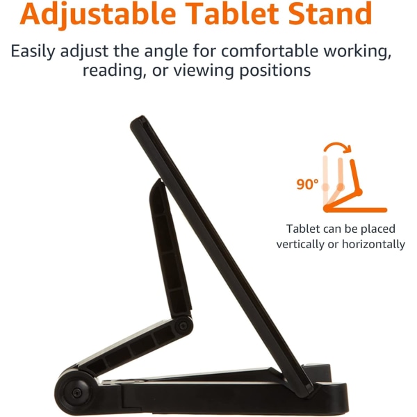 Justerbar Tablet Holder, Sort, Multifunktionel Stabil Triangul