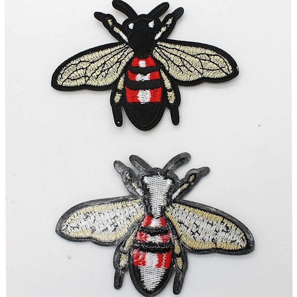 4 st Bee Broderade Stryk-på-lapp Broderi Applikation av DIY Fa C