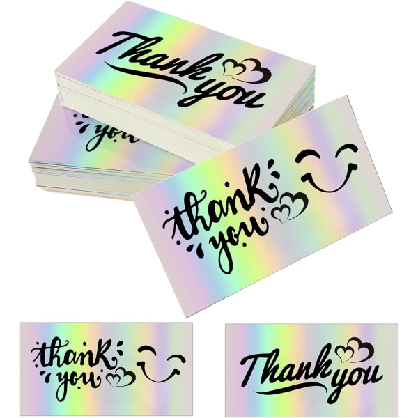 100pcs-Appreciation Cards (Laser),Funny Flash Thanks You Cards,Yo