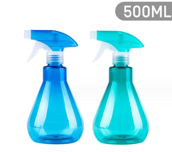 500 ml sprayflaskor (blå och grön), 2 st för rengöring, tom spray