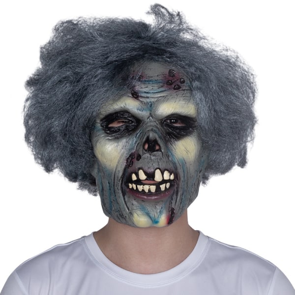Blå zombie latex mask