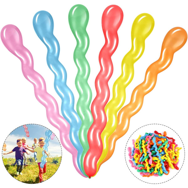 100 Pcs Spiral Balloons 40 Inches Latex Twisted Long Balloon Colorful Twisting Balloons for Playing,