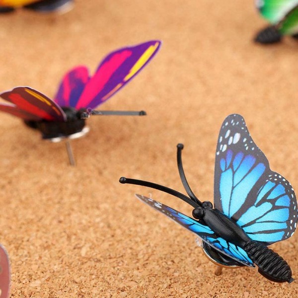 30 delar Cork Board trycknålar Söt Butterfly Color push Pins Dur