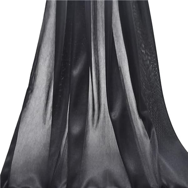 Dames sateng silkesjal og kappe 200*70CM Black