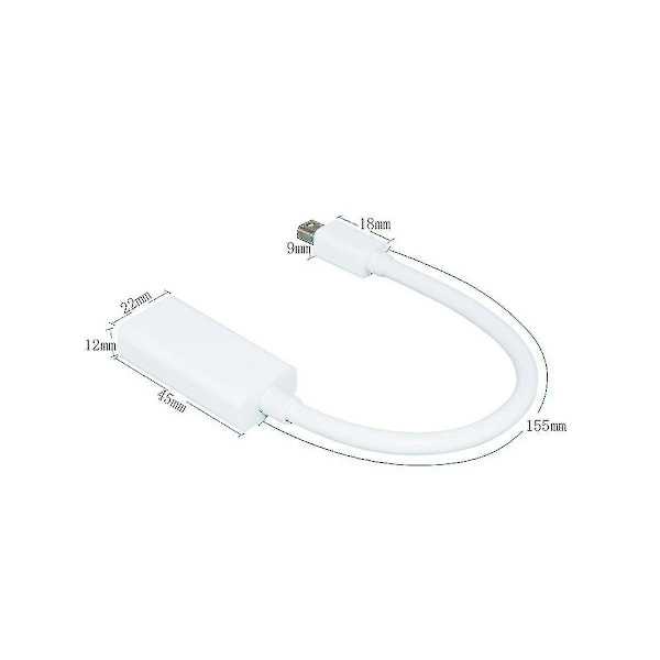 Mini dp - hdmi naarasadapterikaapeli - valkoinen