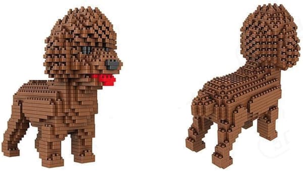 Bygg Poodle eller Puddelfigur å sette sammen med Nanoblocks