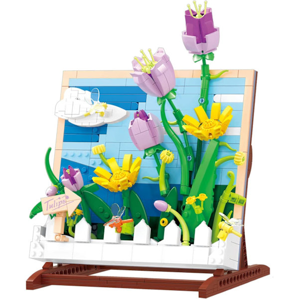 Tulpe Kreativa Konstgjorda Blommor Byggset 542 Stk Botanicals Collection Set för Vuxna att Pyssla Med, Skrivbord K