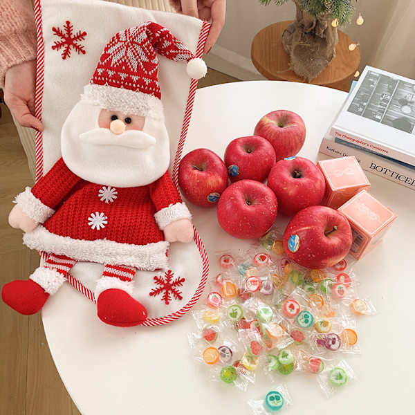 Julstrumpa, 1 st julgåva, stor julstrumpa med tomte snögubbe A, julstrumpa till A