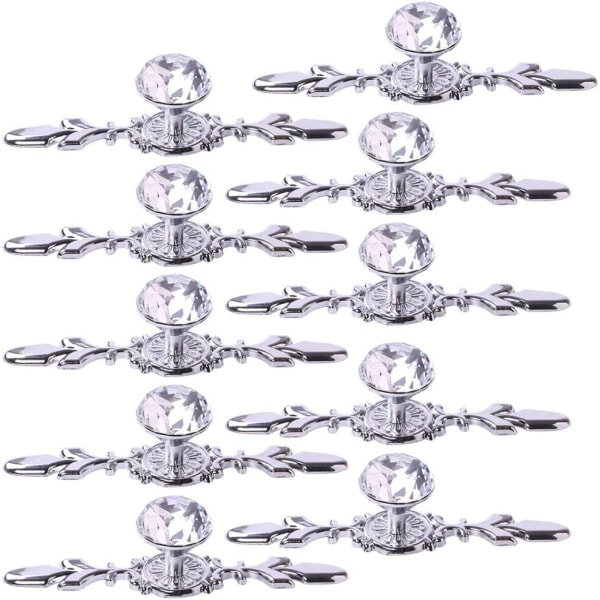 Krystall Skuffeknapper Trekk Håndtak, 10 stk 4,7\" Diamant Skapknapper, Bling Skaptrekk, Gla H