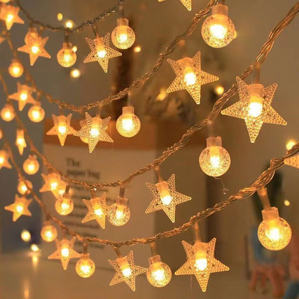 (A)Julgransljus 20ft 40 LED Fe-ljus USB-drivna Vattentäta Inomhus Utomhus Julgransljus Sovrumsfest