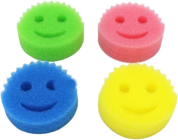 5 st Smiley Magic Sponge Diskning Bil Kopp Rengöring Stark Deko