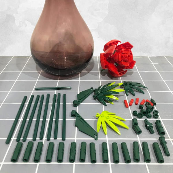Ainutlaatuinen DIY-teko kukkakimppu rakennussetti kukka sarjat, Bonsai koristelu luova idea pinoaminen lohkot lahja Z