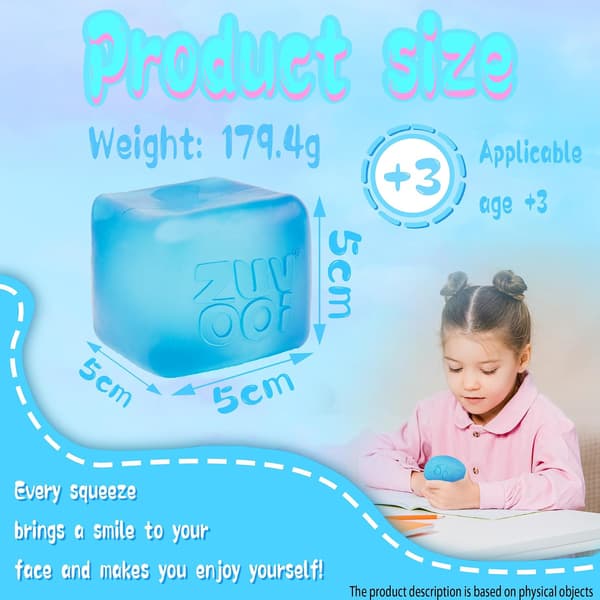 NeeDoh Squishy Stressbollar för vuxna barn Sensorisk Fidgetleksak (Blå)