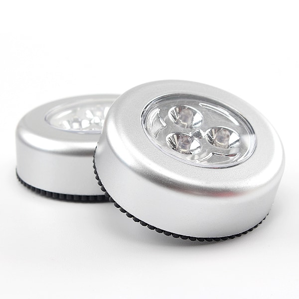 Luovat pyöreät kosketusvalot 3LED3 auton painonäppäinlamput rytmilamput 2 kpl