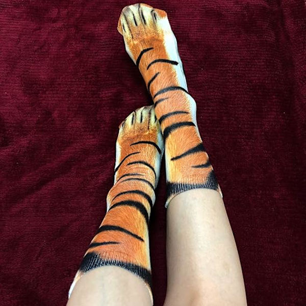 Tiger Roliga Julgåvor Nyhet 3D Djur Tass Sockor Strumpa