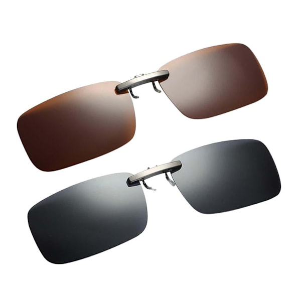 2-pack polariserade clip-on flip-up UV400 körning rektangel fiske bil dri