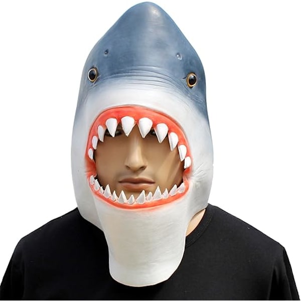 Hai maski Lateksi Realistinen Merieläin Koko Pää Maski Halloween Pukujuhliin Karnevaali Cosplay