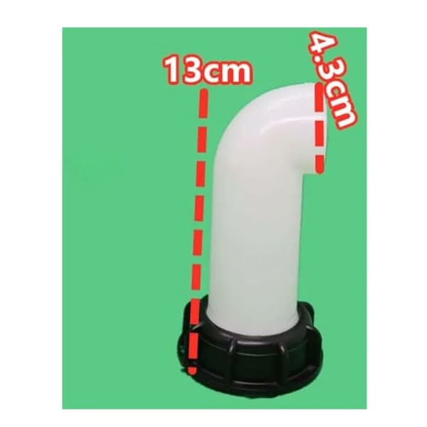 2 stk vanntankventilmunnstykke, vanntankventil, 60 mm IBC vanntankadapter, for død IBC-tank (hvit)