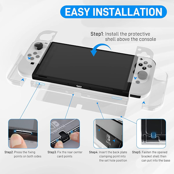 Dockbar klar deksel for Switch OLED, beskyttende deksel for Switch OLED - Sterk og holdbar, ikke