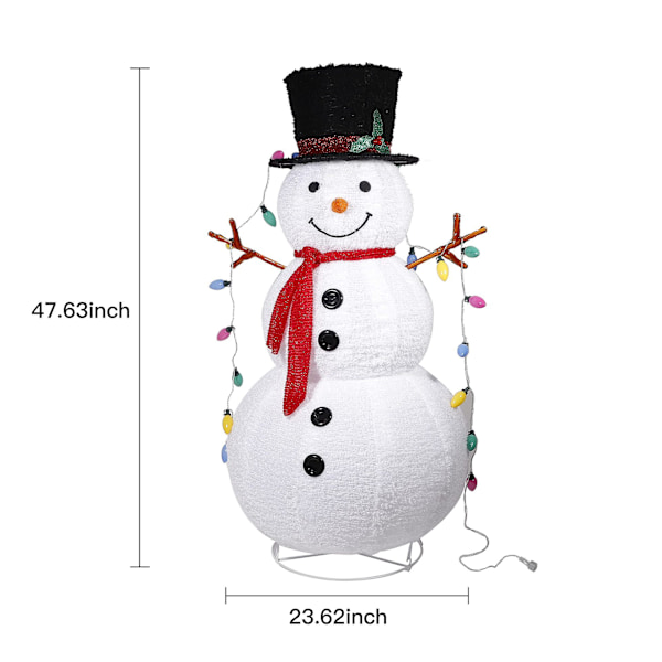 Lumiväkevä 3D-lumimieskoriste 40 LED valkoisella H 120 cm - Joulu