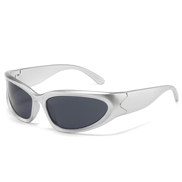 2 Par Solglasögon med Omslutande Design Futuristiska Sport Ovala Glasögon Punk Shades Solglasögon Kvinnor Män Mode Trendiga Shades N