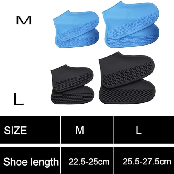 Vattentäta skoöverdrag, 4 par återanvändbara skoöverdrag i silikon Ej